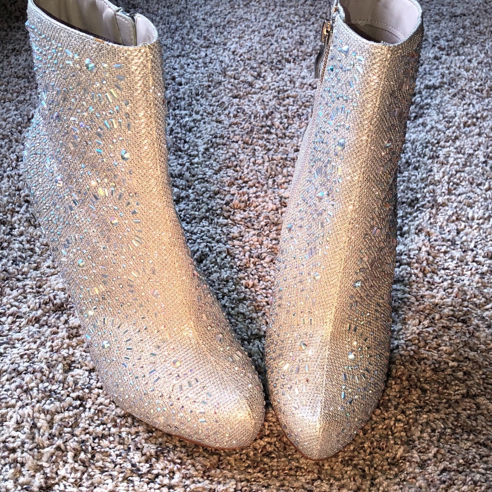 Gray Sparkly Boots